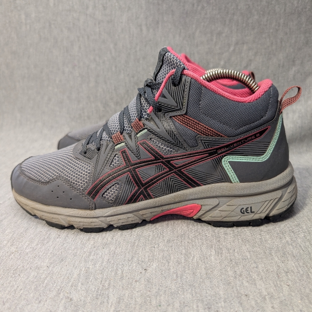 Asics Gel Venture 8 Running Shoes Women's 9 Gray Rose Trail Sneakers - Picture 2 of 11